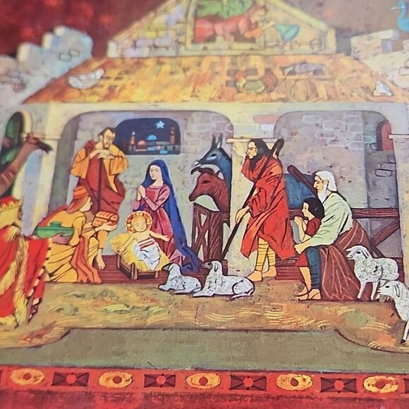 Vintage 1963 Whitman Publishing Co. Manger Scene Punch Out - Picture 3 of 11